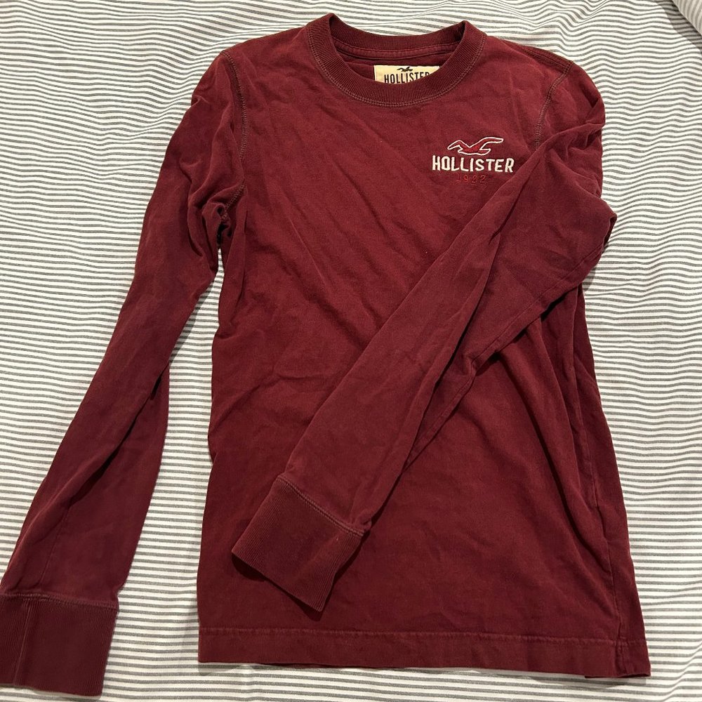 Hollister 100% Cotton Long Sleeve Maroon